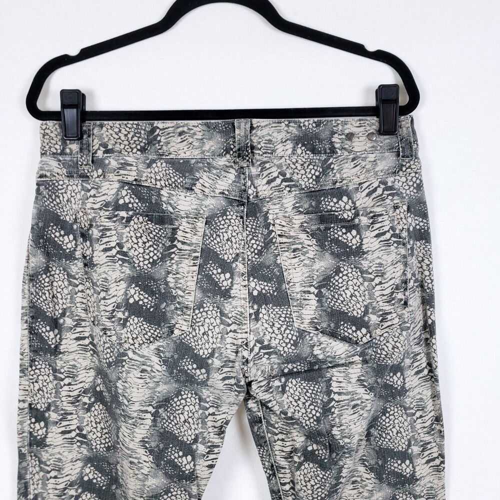 Cabi Snakeskin Jeans Womens 10 Slim Straight Modern Neutral Office Capsule Gray - Picture 5 of 10